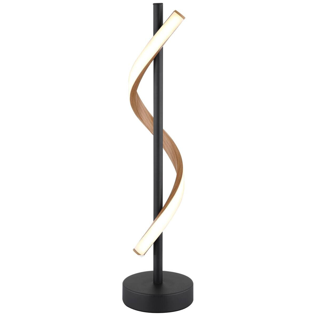 GLOBO LED-Tischleuchte dunkelbraun mattschwarz Opal Metall PVC Kunststoff H/D: ca. 49,3x15,5 cm 1 Brennstellen