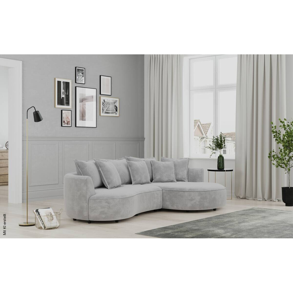 Ecksofa stone Microfaser B/H/T: ca. 287x66x168 cm