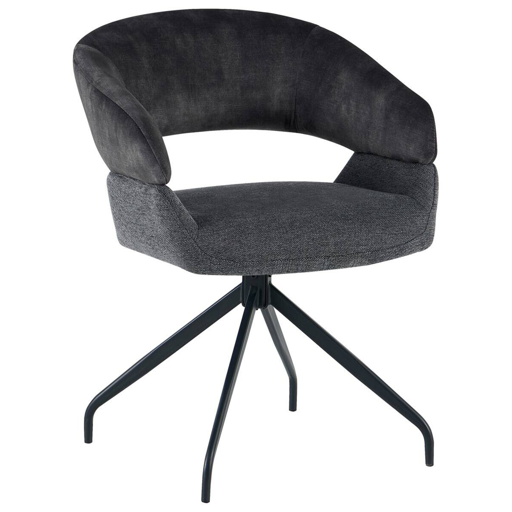 Stuhl Miami anthrazit Webstoff Samtoptik B/H/T: ca. 61x84x64 cm