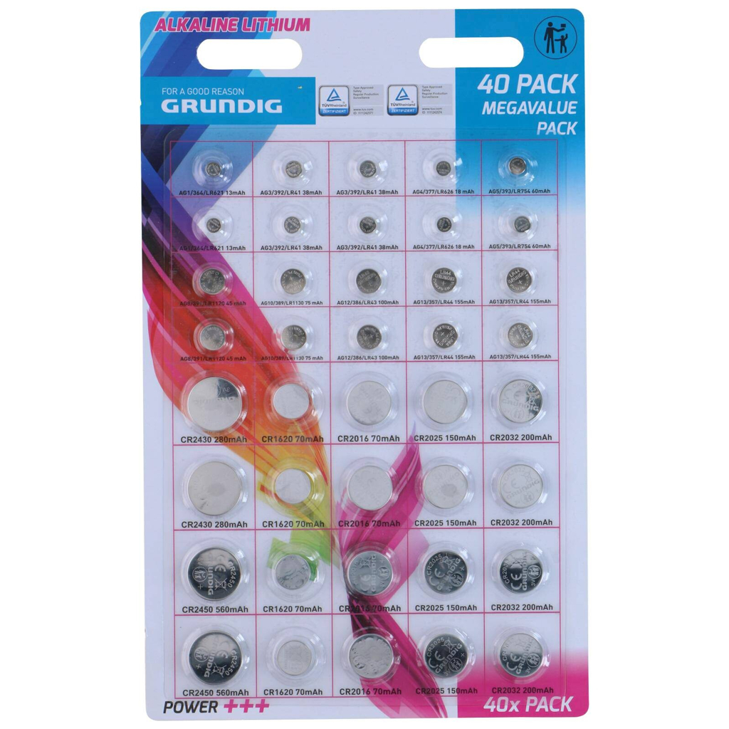 Grundig Knopfzelle AG/CR 40er Pack