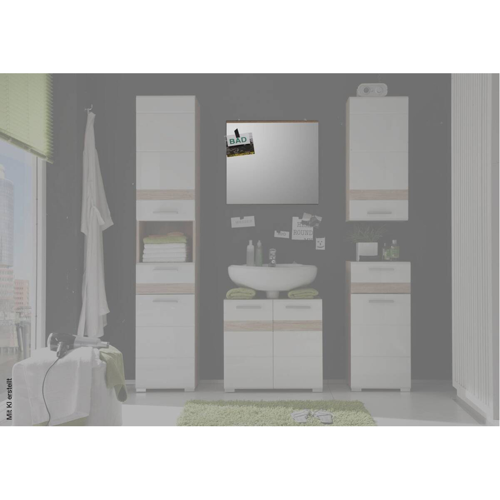 Wandspiegel Set One Eiche San-Remo Nachbildung B/H/T: ca. 60x55x2 cm