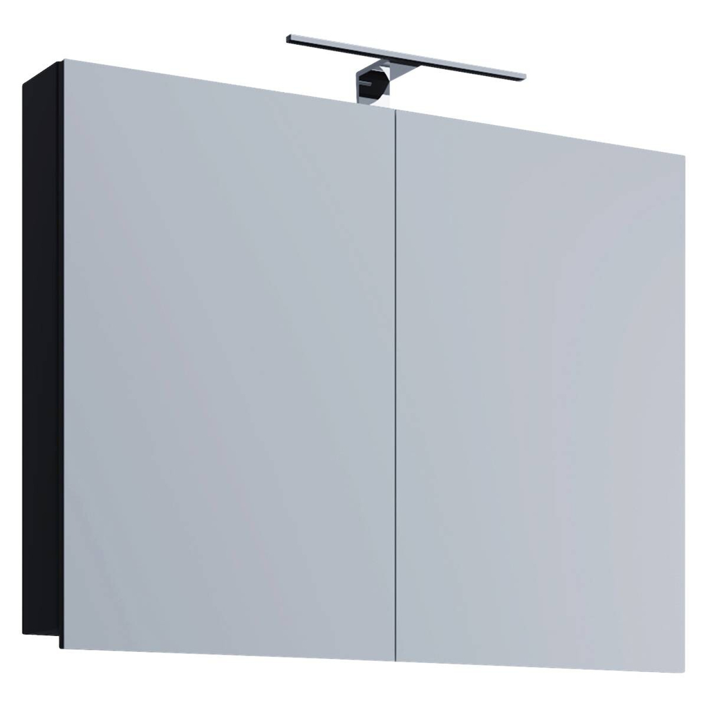 Spiegelschrank Badinos schwarz B/H/T: ca. 80x62x12 cm