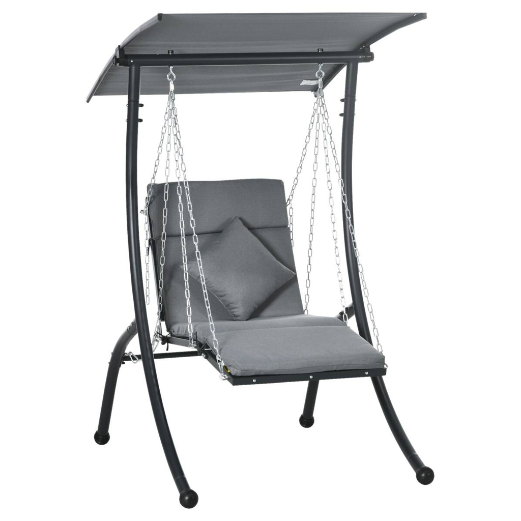 Outsunny Hollywoodschaukel dunkelgrau Stoff B/H/L: ca. 145x169x108 cm