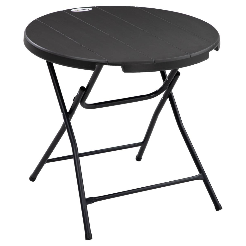 Outsunny Gartentisch dunkelgrau Polyethylen B/H/L: ca. 80x73x80 cm