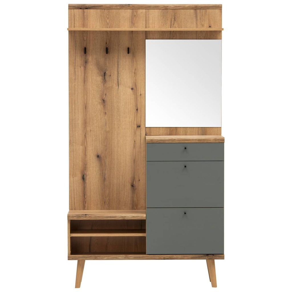 Kompaktgarderobe Alva Eiche Evoke Coast Nachbildung salbei B/H/T: ca. 110x200x34 cm