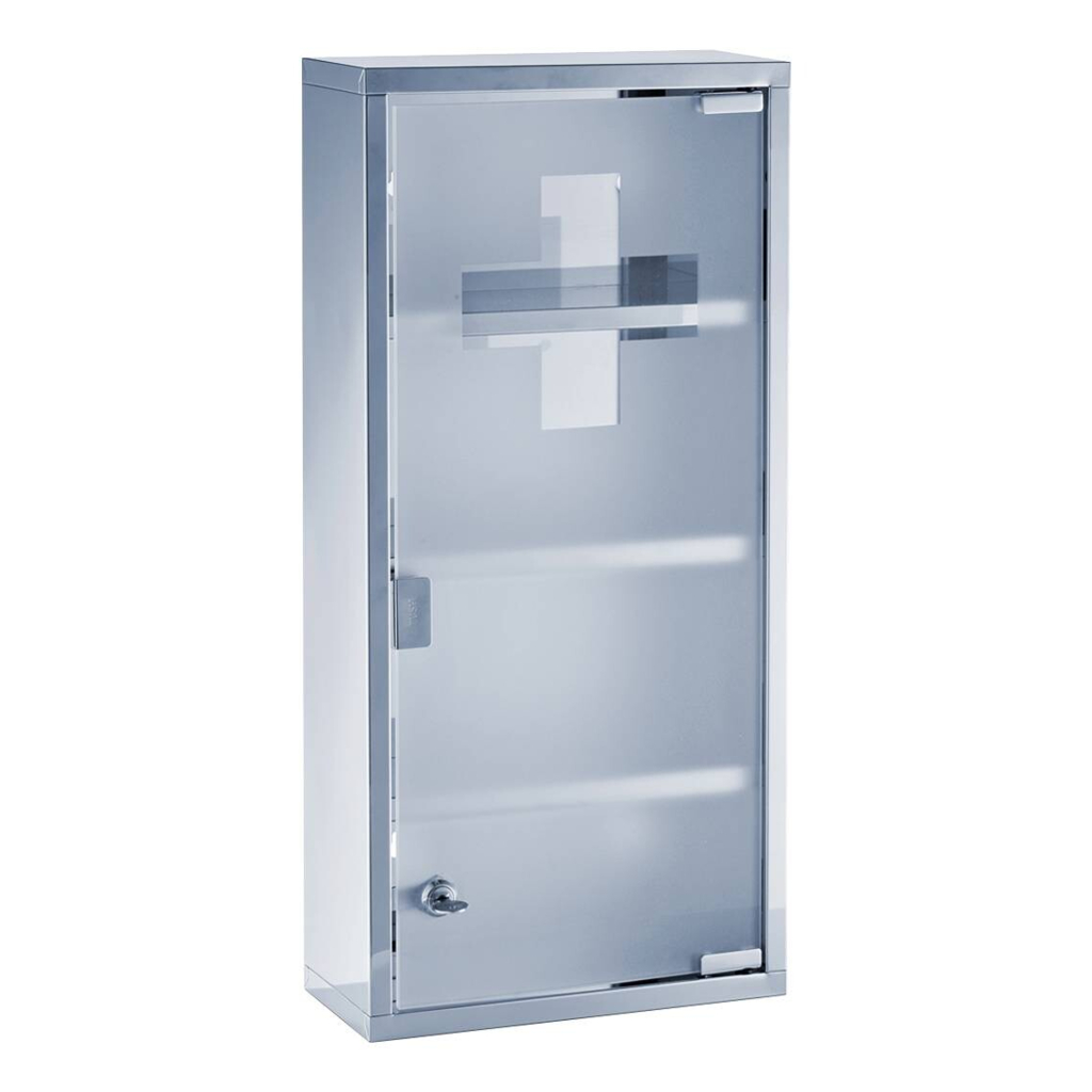 Medizinschrank transparent Edelstahl B/H/L: ca. 12x57x27 cm