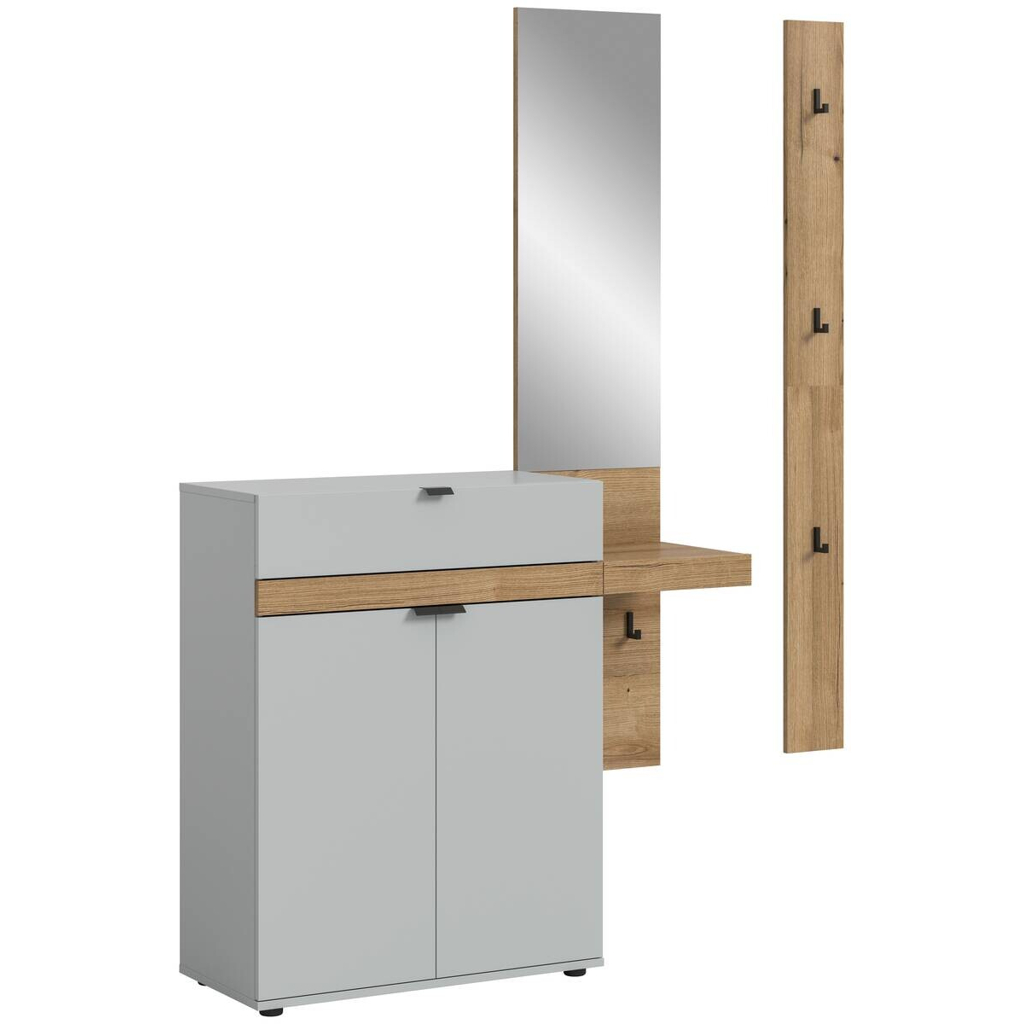 Garderobe Naro weiß Evoke Oak Nachbildung B/H/T: ca. 148x194x37 cm