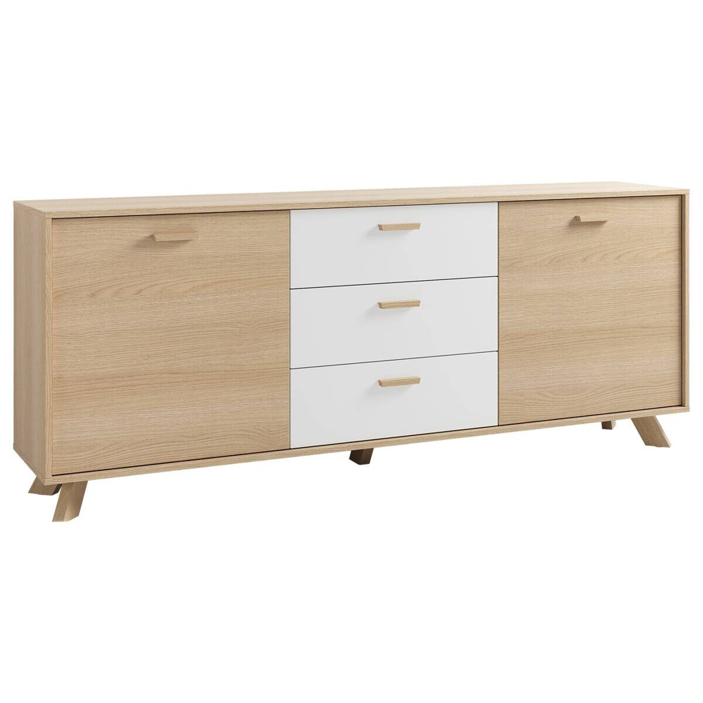 Sideboard BASTIAN Eiche weiß B/H/T: ca. 180x72,5x36,5 cm