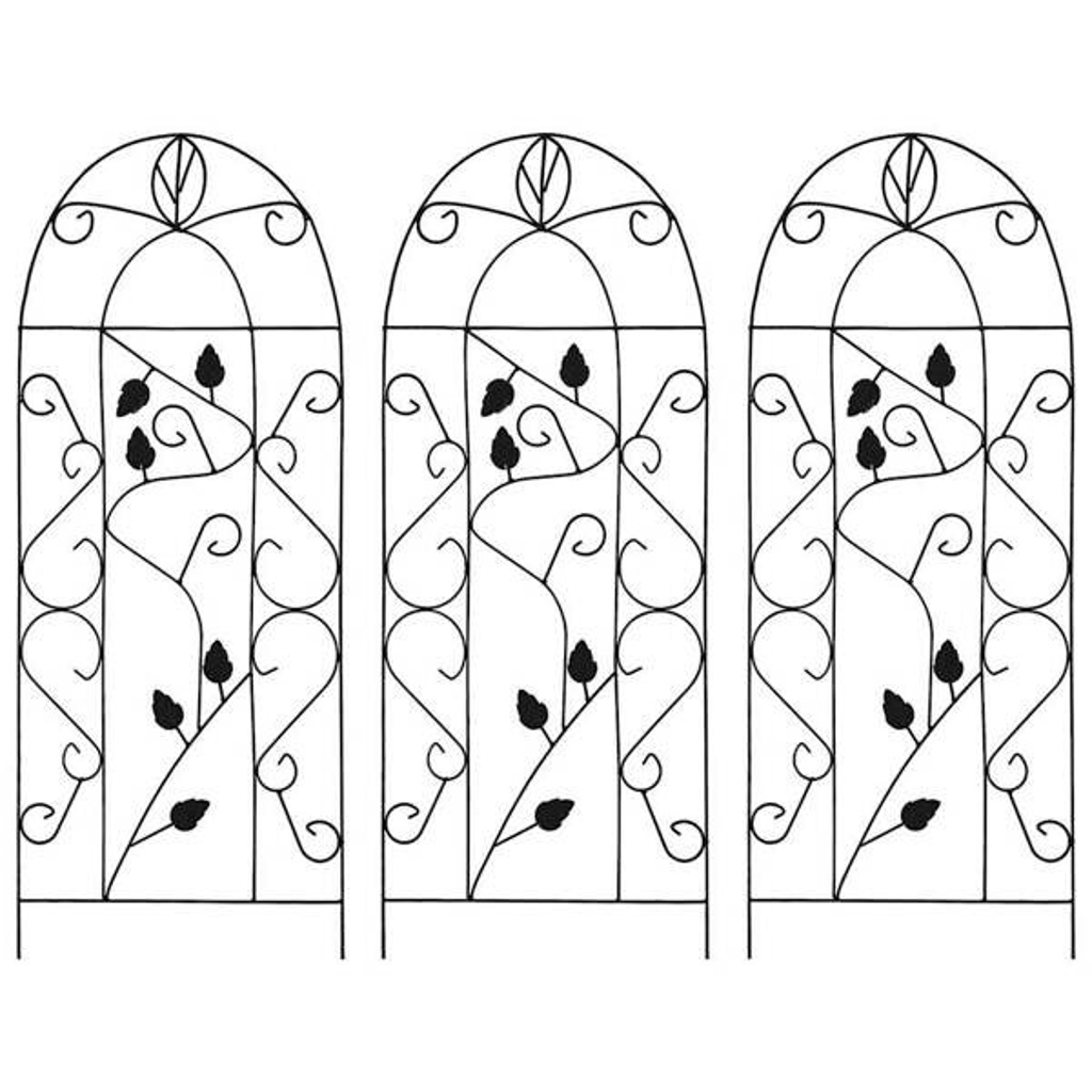 Rankgitter schwarz B/H: ca. 40x100 cm 3 tlg.
