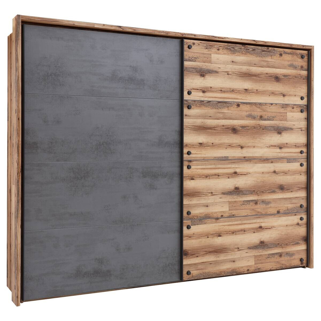 Schwebetürenschrank Dover Alpin Lodge Nachbildung Betonoxid Optik B/H/T: ca. 270x210x60 cm