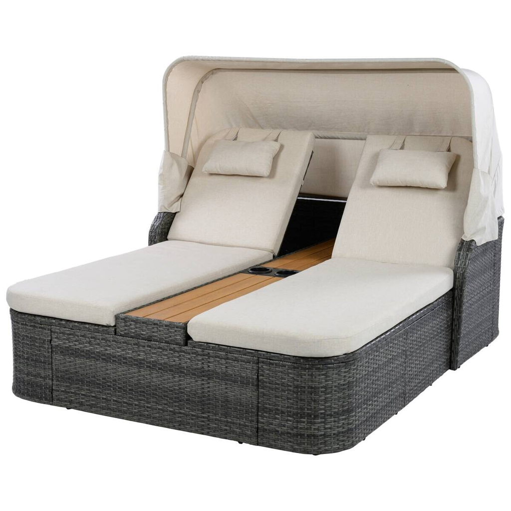POCOline Gartenliege beige Stahl