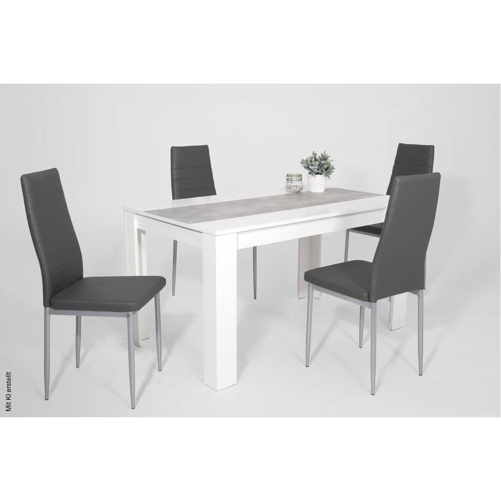 Essgruppe Lilo weiß Beton Holzwerkstoff B/H/T: ca. 138x76x80 cm