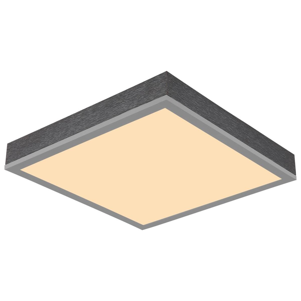GLOBO LED-Deckenleuchte DORO 416080AD1 silber Opal MDF Aluminium B/H/L: ca. 30x6x30 cm 1 Brennstellen