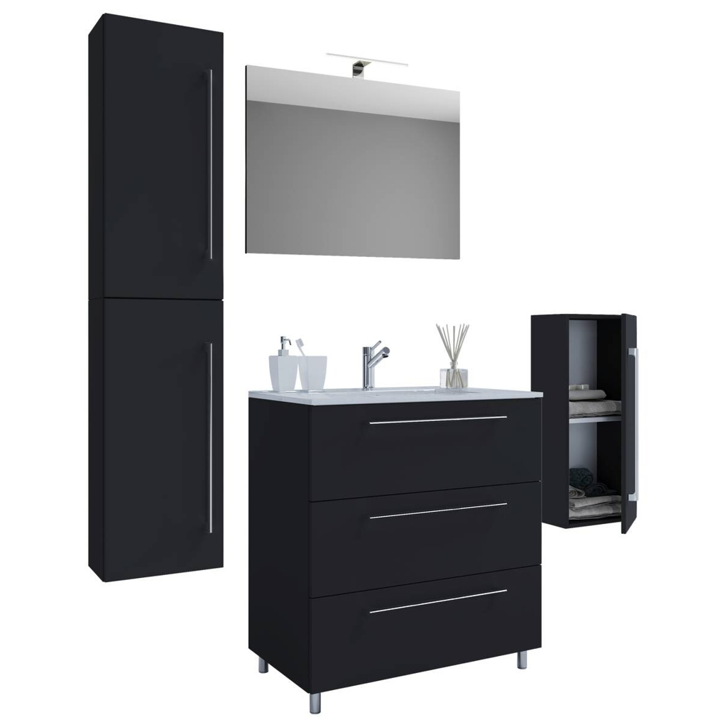 Waschplatz 5tlg-Schubo schwarz B/H/T: ca. 80x86x46 cm