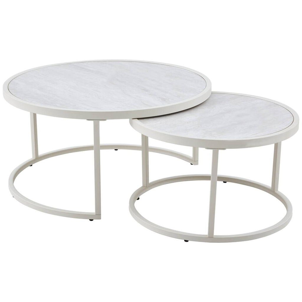 Couchtisch Ille beige Marmoroptik B/H: ca. 80x41 cm