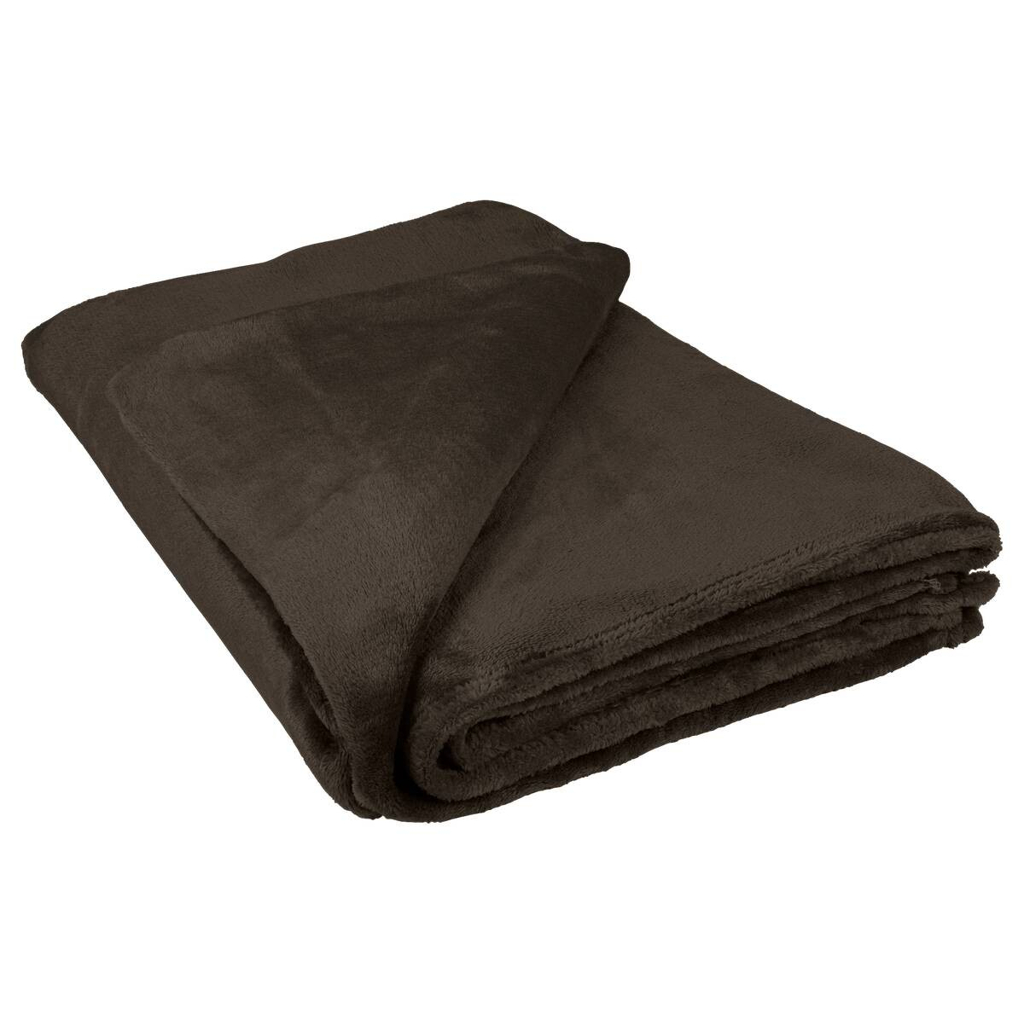 Flanelldecke braun Polyester B/L: ca. 130x160 cm