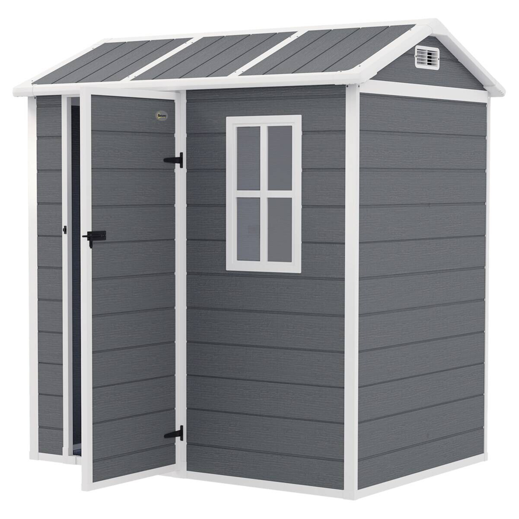 Outsunny Gartenhaus grau B/H/L: ca. 130x199x186 cm