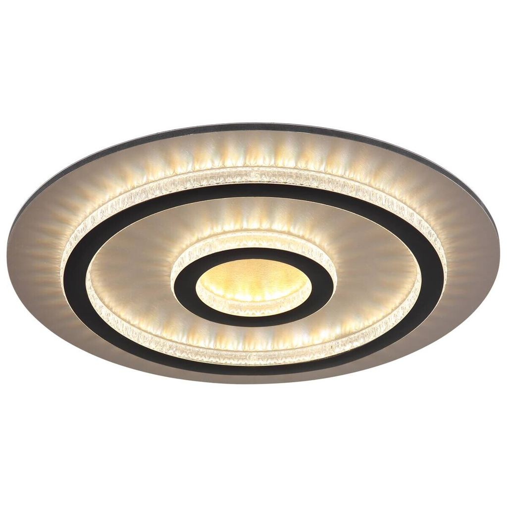 GLOBO LED-Deckenleuchte mattschwarz klar gold Kunststoff Metall H/D: ca. 5,5x45 cm 1 Brennstellen