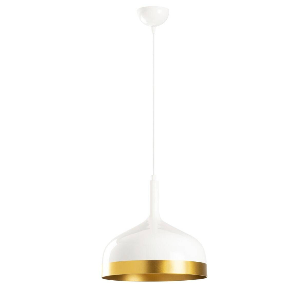 Opviq Pendelleuchte Saglam-3724 weiß gold B/H/T/L/D: ca. 30x128x30x30x30 cm E27 1 Brennstellen