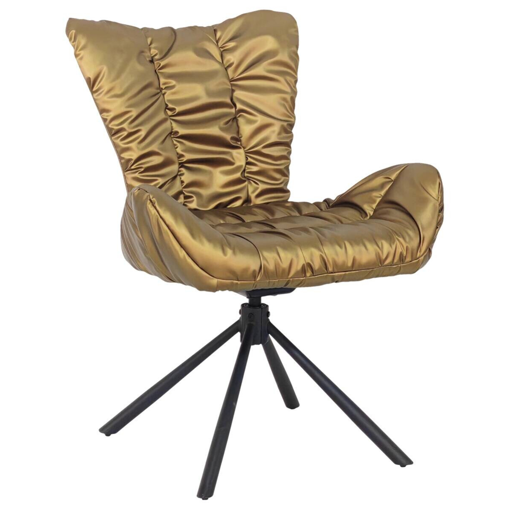 Drehstuhl Brest gold Kunstleder Nylon B/H/T: ca. 67x91x65 cm