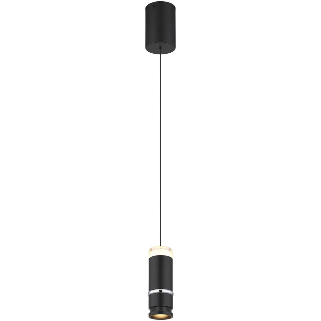 GLOBO Pendelleuchte mattschwarz Metall H/D: ca. 180x7,5 cm 1 Brennstellen