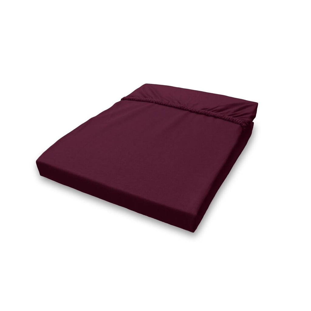 Jersey Spannbetttuch aubergine Baumwolle B/H/L: ca. 180x28x200 cm