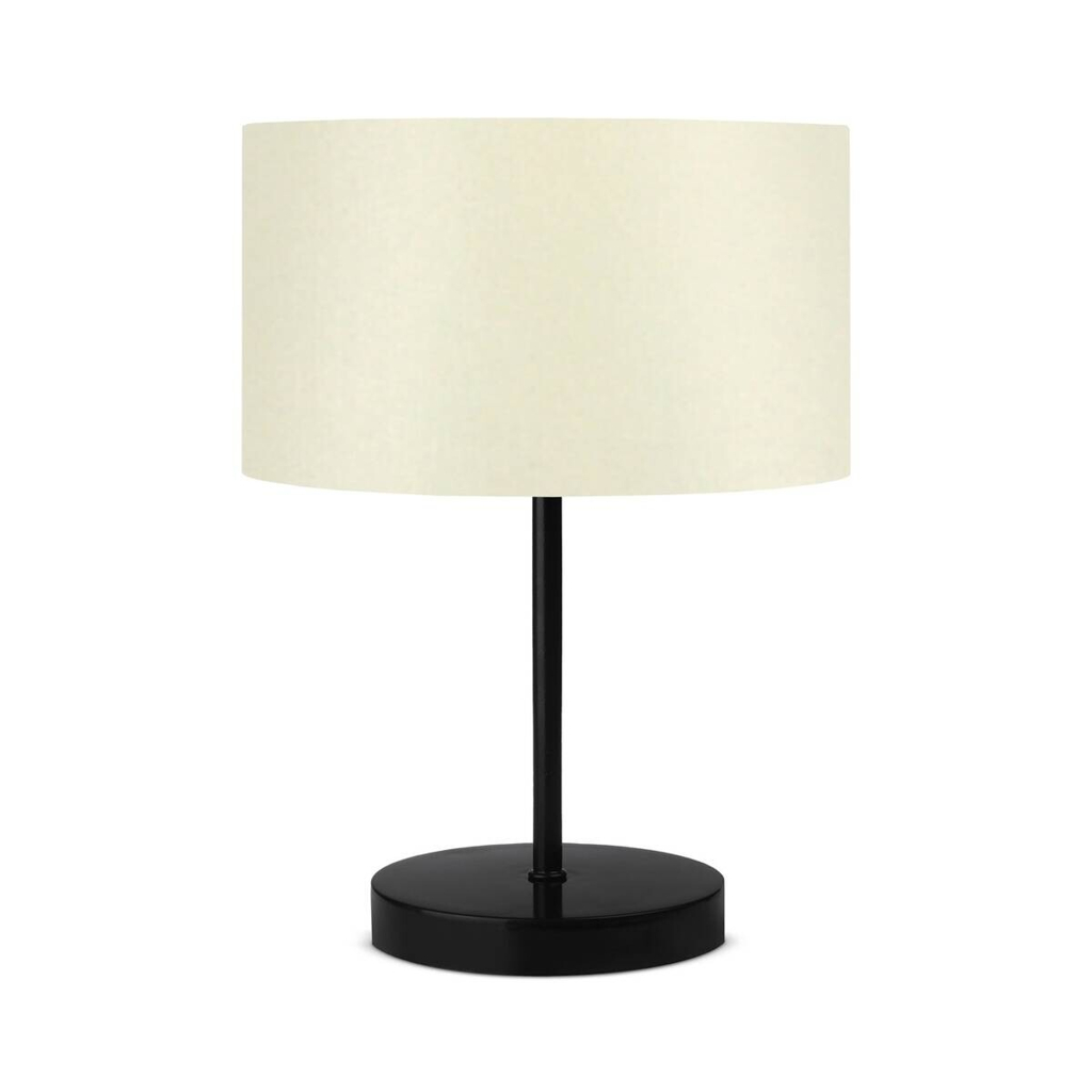 Opviq Tischleuchte creme Stoff Metall B/H/L: ca. 24x37x24 cm E27 1 Brennstellen