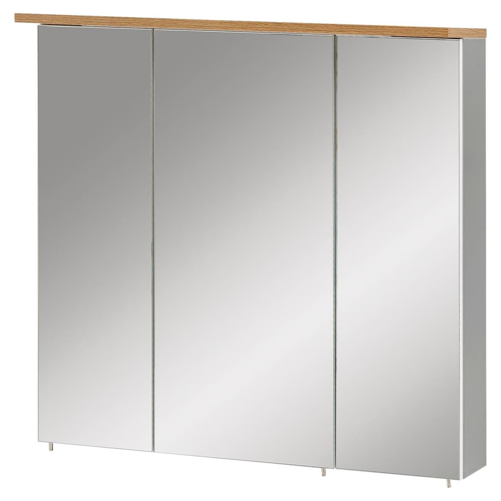 Spiegelschrank Padua grau Eiche Landhaus Nachbildung B/H/T: ca. 70,5x72,3x15,7 cm