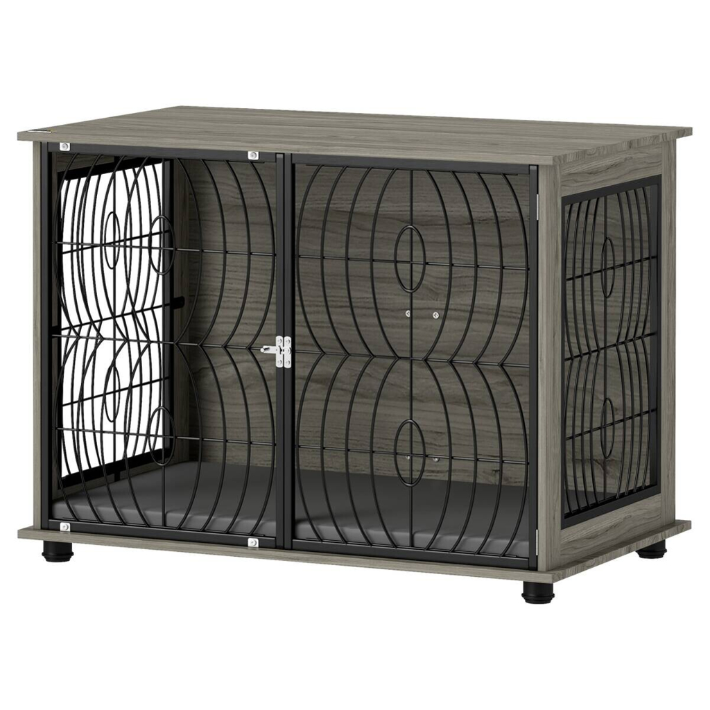 PawHut Hundekäfig grau Spanplatte B/H/L: ca. 60x73,5x100 cm