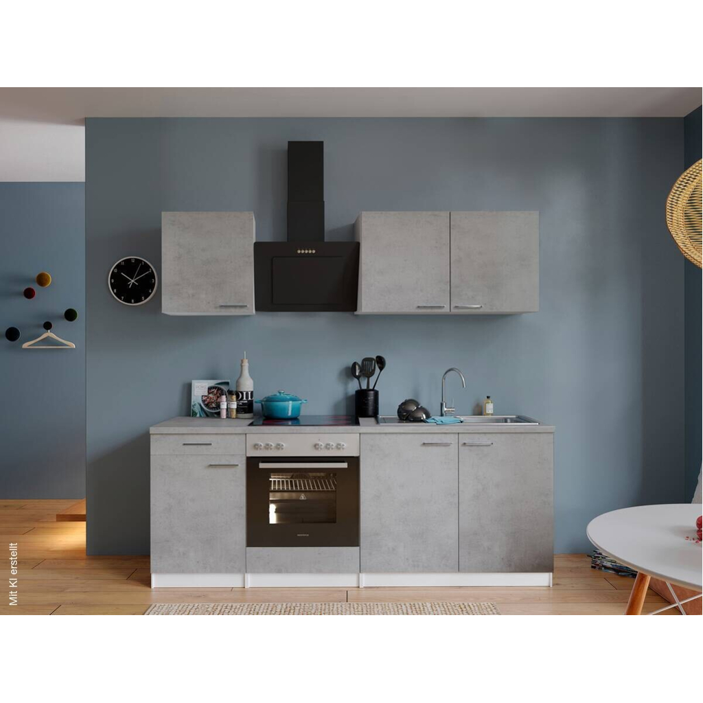 Respekta Küchenblock Malia Beton Optik B/H/T: ca. 210x200x60 cm