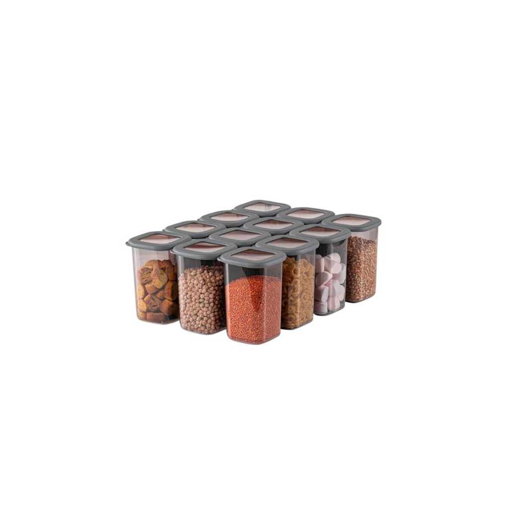 HermiaConcept Vorratsdosenset 12-tlg. anthrazit B/H/T/L/D: ca. 10x16,5x10x10x10 cm