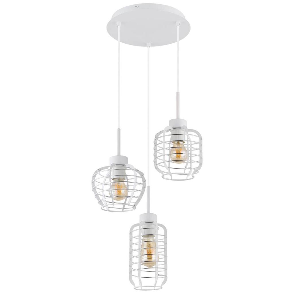 GLOBO Hängeleuchte weiß Chrom Aluminium Metall B/H/L: ca. 37x39,5x37 cm E27 3 Brennstellen