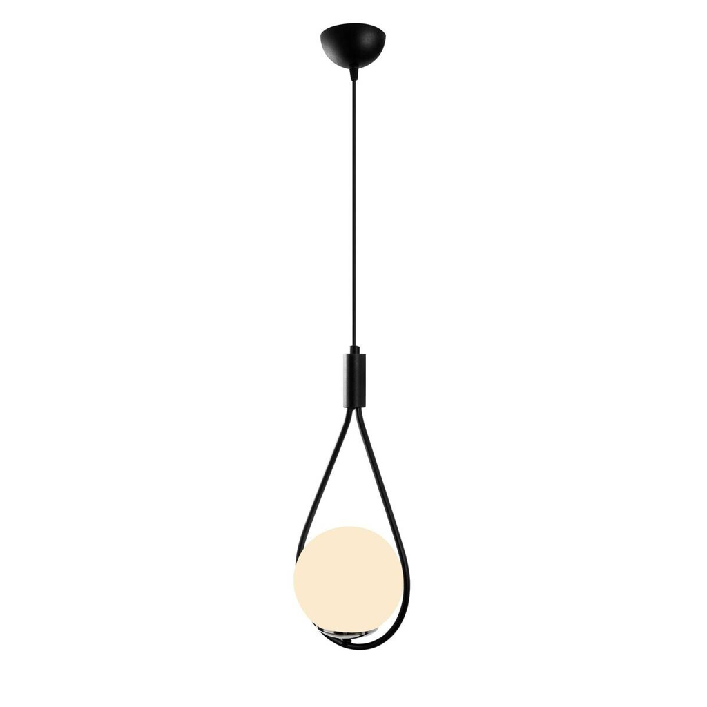 Opviq Pendelleuchte Mudoni schwarz Eisen Glas B/H/T/L/D: ca. 15x136x15x20x15 cm E27 1 Brennstellen