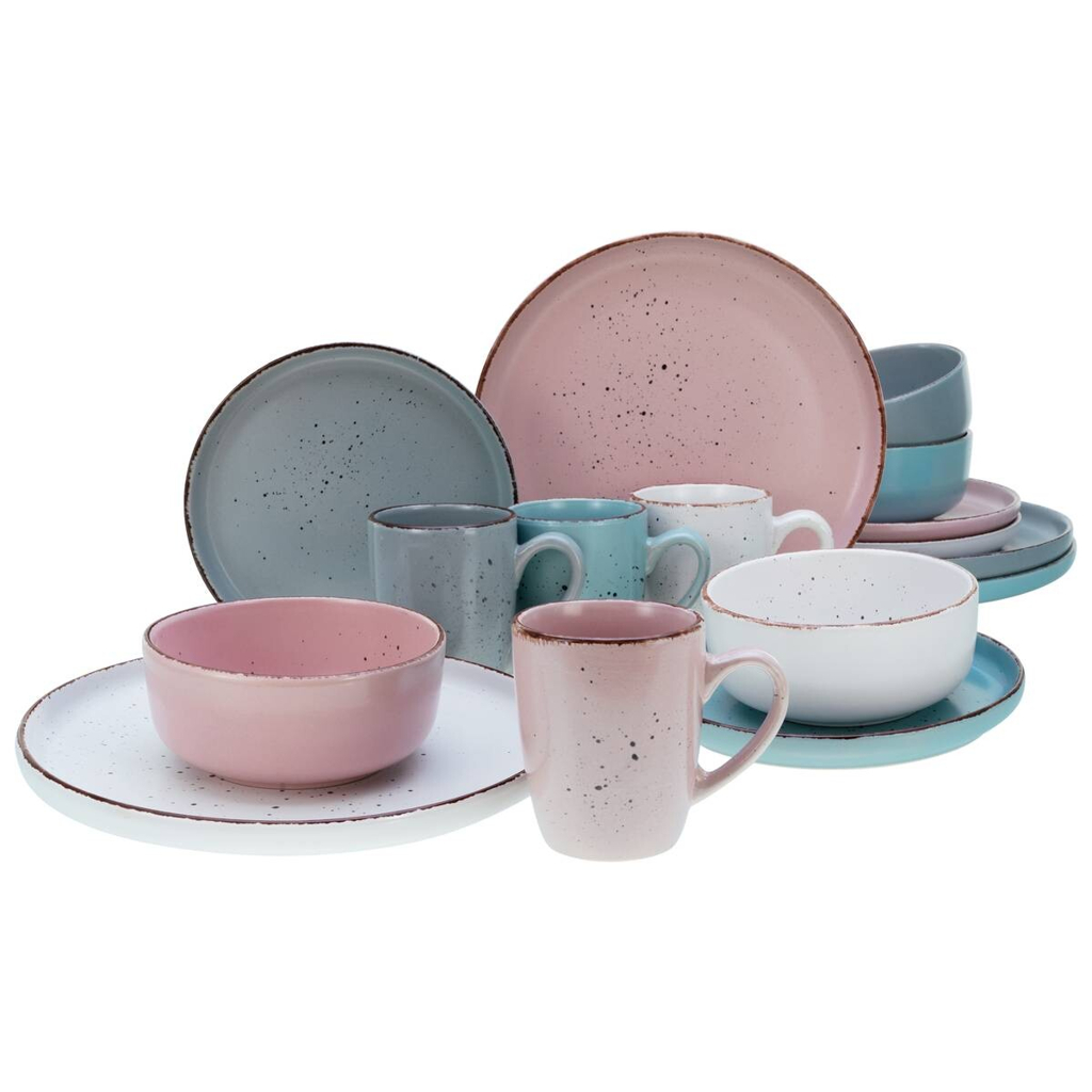 CreaTable Kombiservice Modern Fashion multicolor Steinzeug 16 tlg.