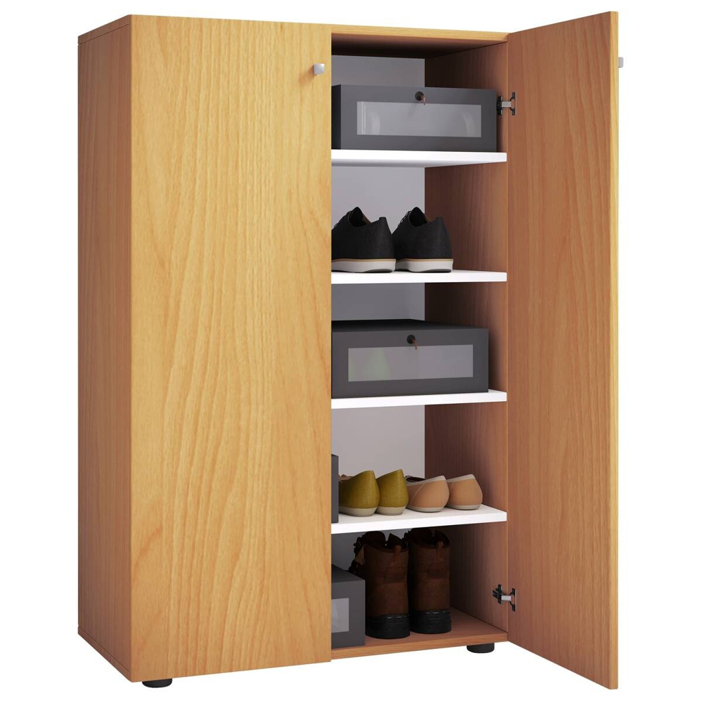 Schuhschrank Lona buche Nachbildung weiß B/H/T: ca. 70x110x39 cm