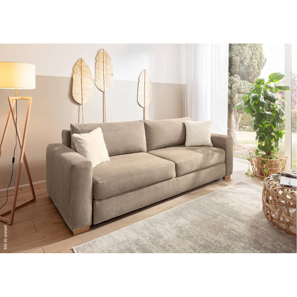 Schlafsofa taupe Polyester B/H/T: ca. 237x90x104 cm