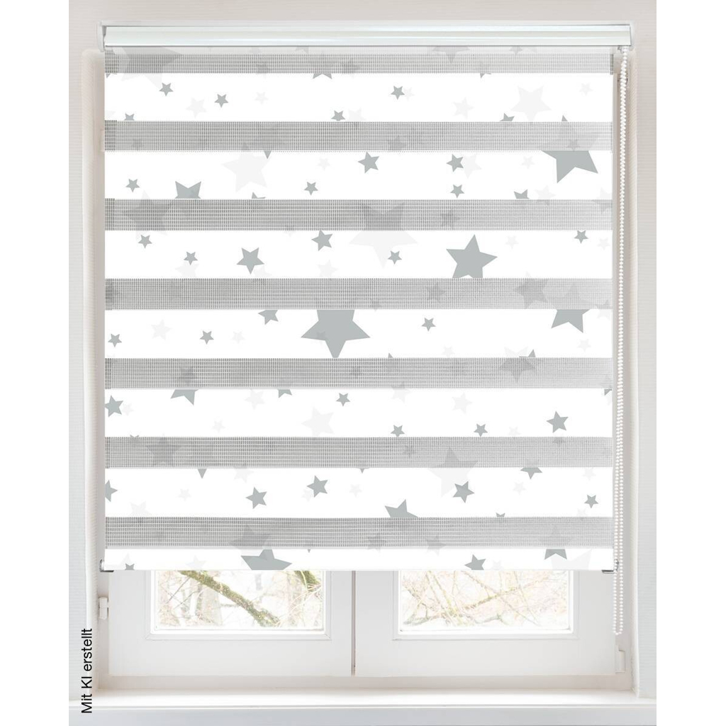 POCOline Doppelrollo mit Blende Star weiß B/L: ca. 60x160 cm