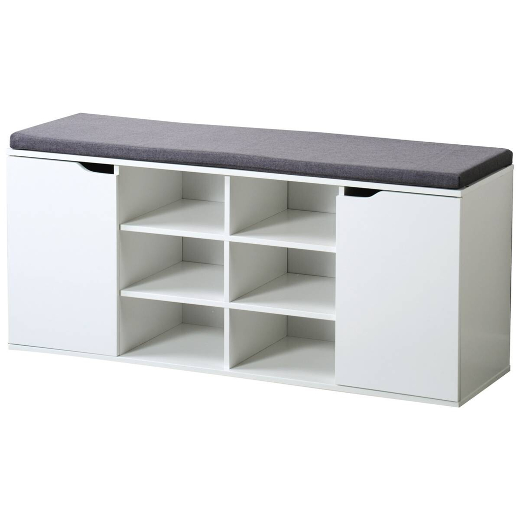 Kesper Schuhschrank mit Sitzkissen weiß Spanplatte B/H/T: ca. 103x48x30,5 cm