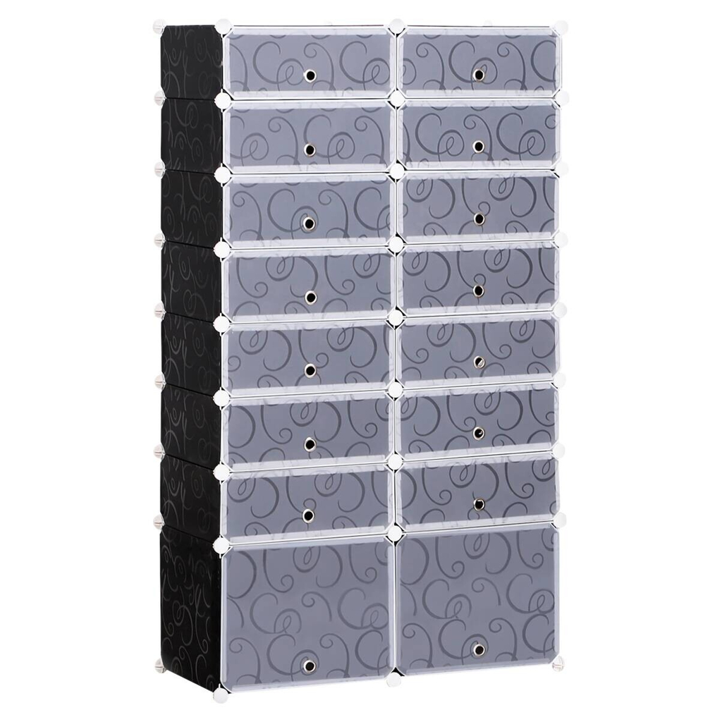 HOMCOM Schuhregal schwarz Metall B/H/L: ca. 37x95x160 cm