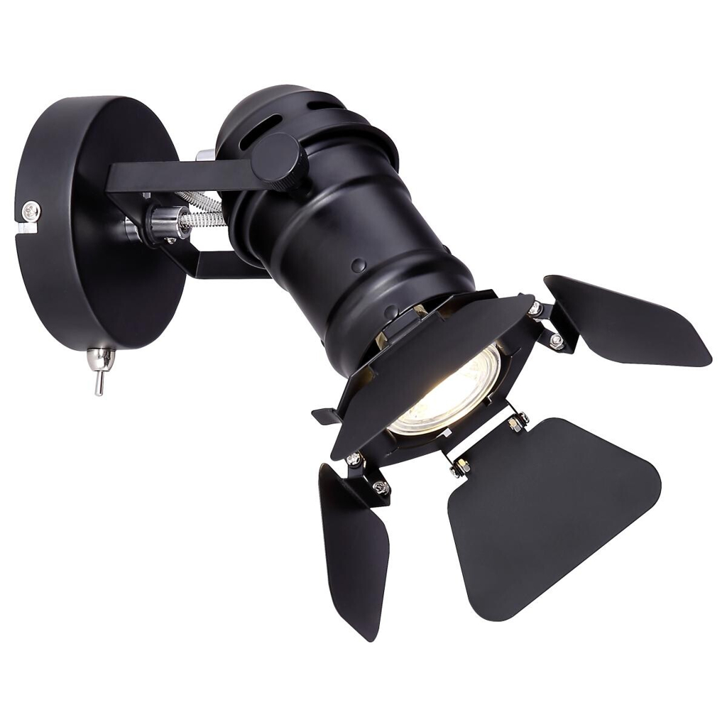 GLOBO Spot Egon schwarz Metall B/H/T: ca. 16x22x25 cm GU10 1 Brennstellen