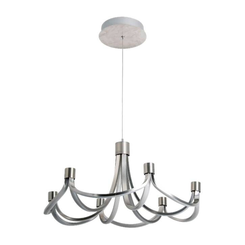 Näve Leuchten LED Pendelleuchte NV6137546 nickel matt Metall B/H/L: ca. 55x150x55 cm 1 Brennstellen