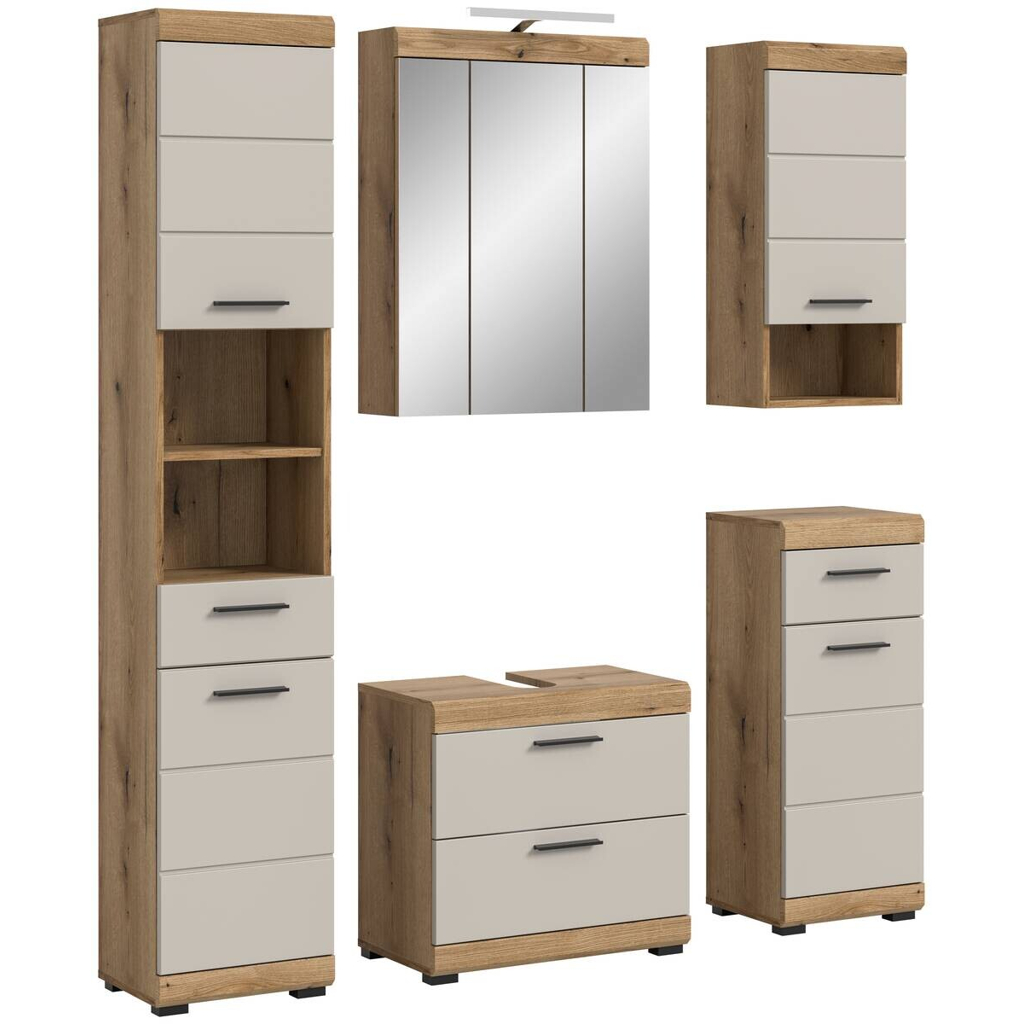 Badezimmer-Set Scout Evoke Oak Nachbildung Kaschmirgrau Nachbildung B/H/T: ca. 164x191x34 cm