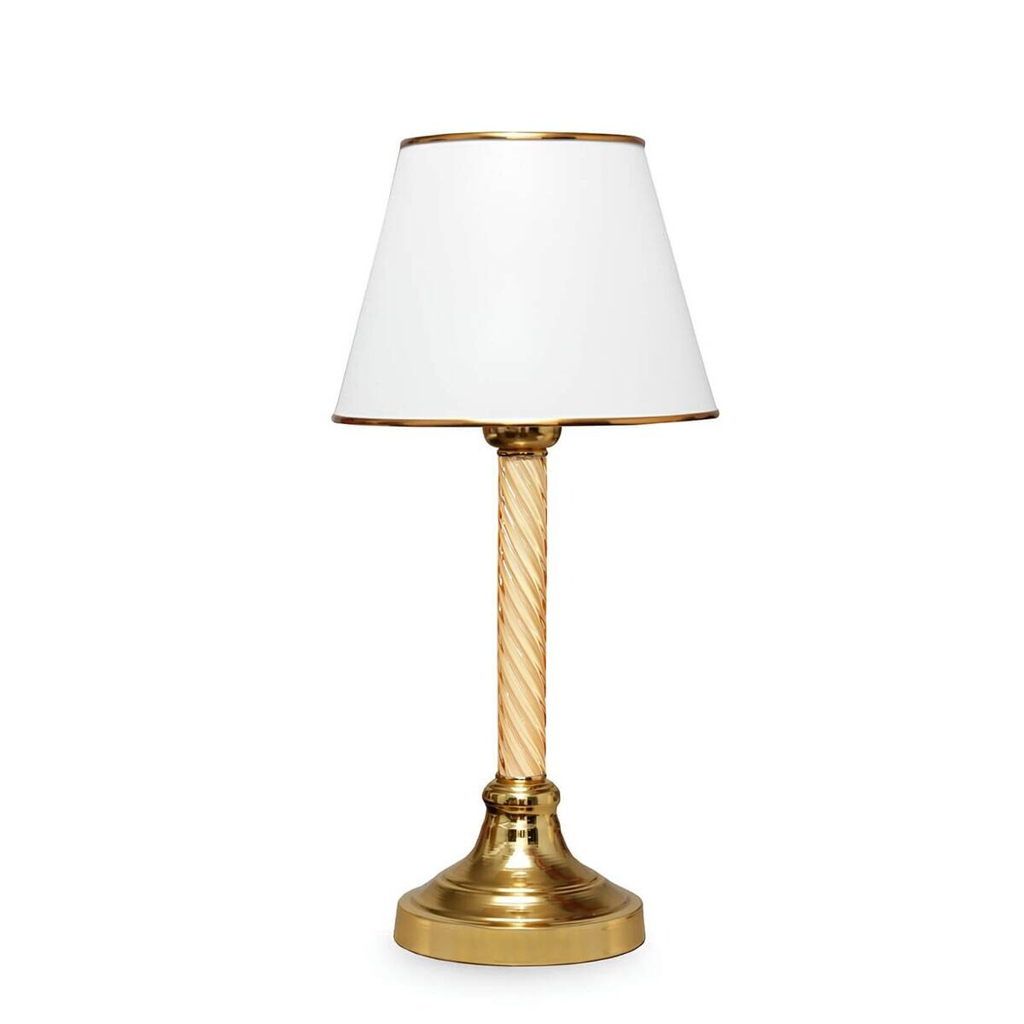 Opviq Tischleuchte weiß Kunststoff Stoff B/H/T/L: ca. 22x45x14x22 cm E27 1 Brennstellen
