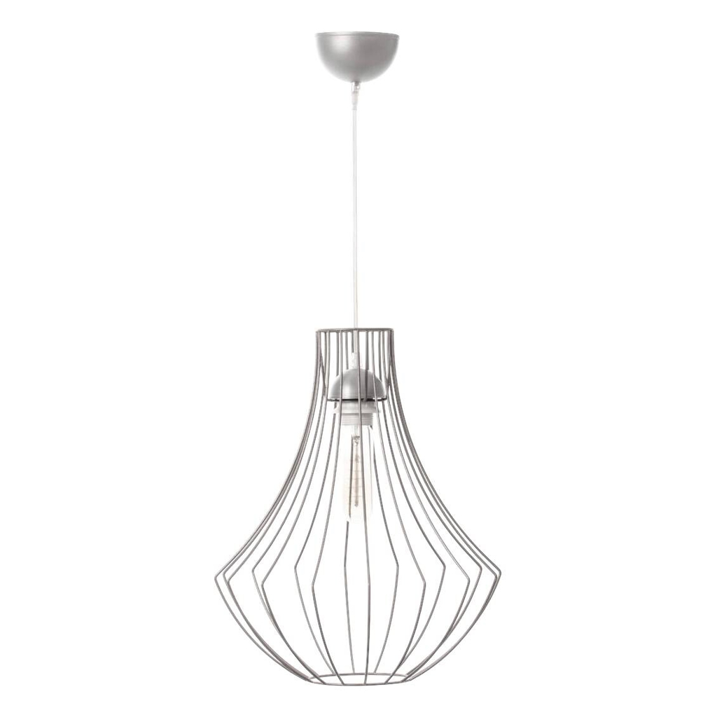 Kayoom Pendelleuchte Jasmin 110 Silber silber Eisen B/H/L: ca. 32x40x32 cm E27 1 Brennstellen