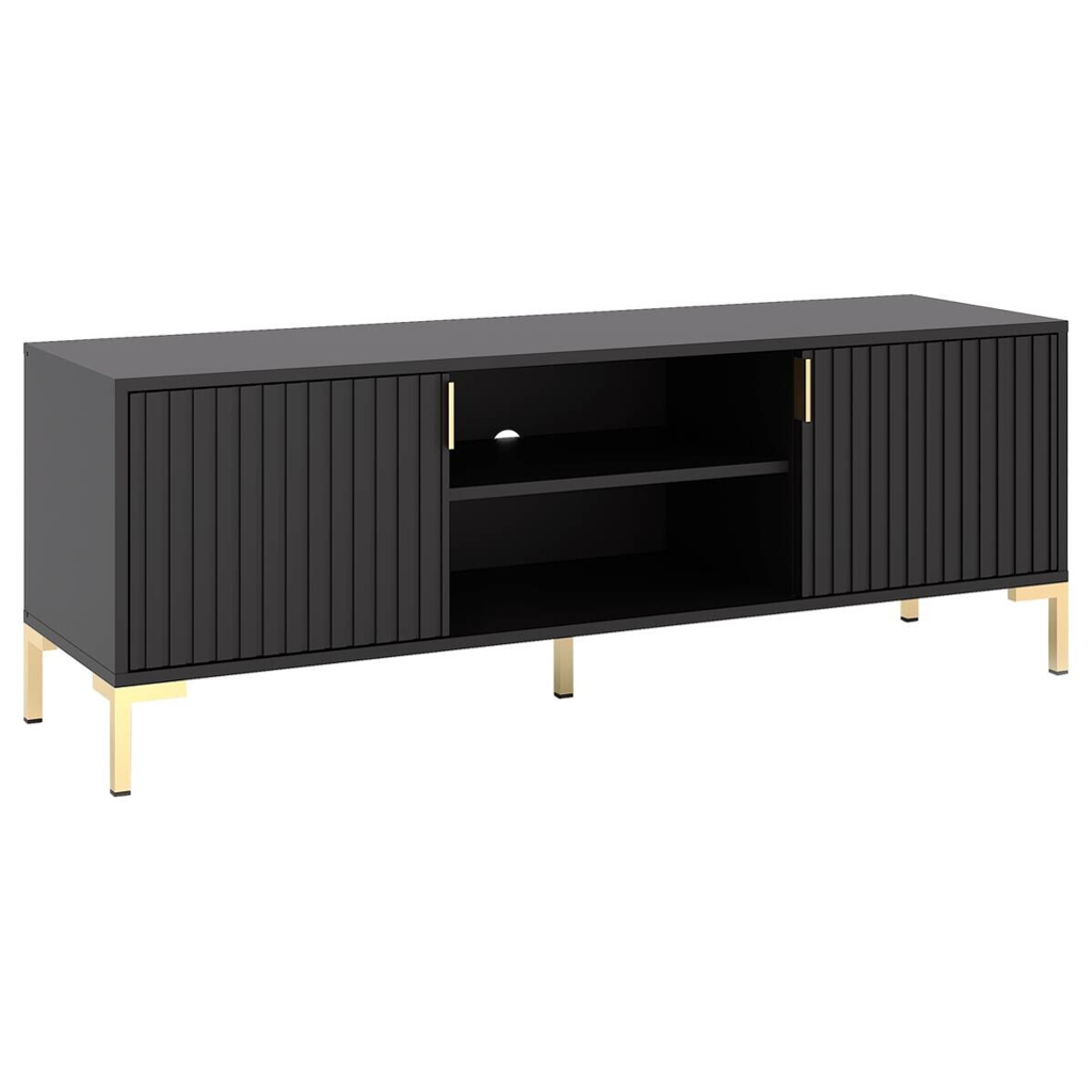 TV-Lowboard FLINN schwarz B/H/T: ca. 140x50x40 cm