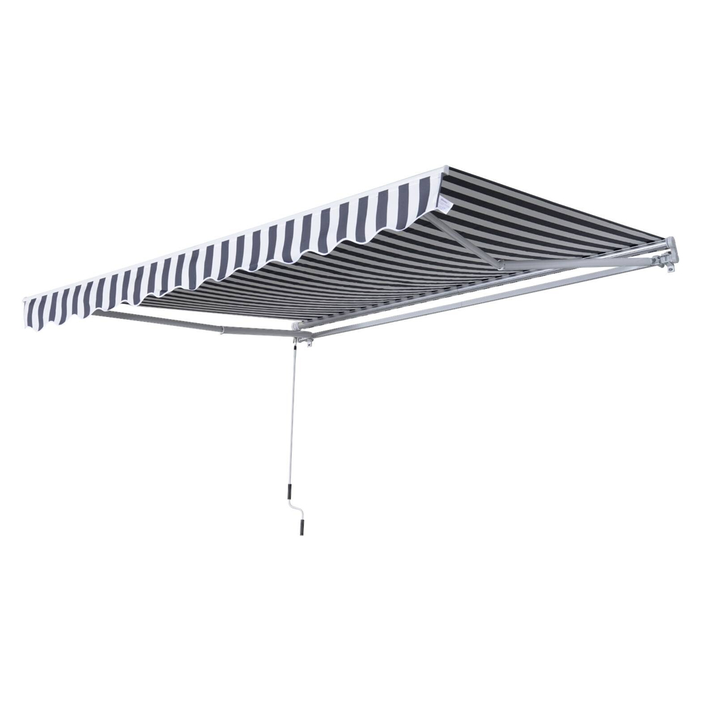 Outsunny Gelenkarmmarkise grau B/H/L: ca. 350x0,3x250 cm