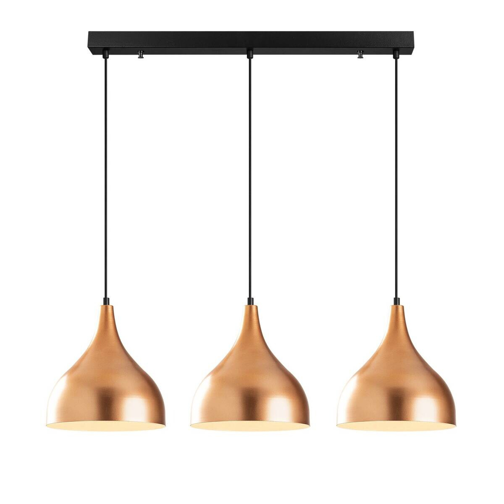 Opviq Pendelleuchte Saglam-3781 schwarz Kupfer B/H/T/L: ca. 97x126x16x97 cm E27 3 Brennstellen