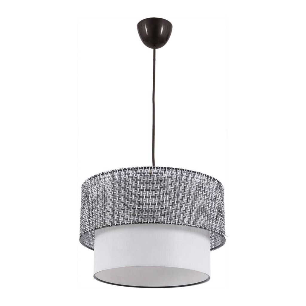 Opviq Pendelleuchte Coral grau weiß Baumwolle Metall B/H/T/L/D: ca. 30x70x30x30x30 cm E27 1 Brennstellen