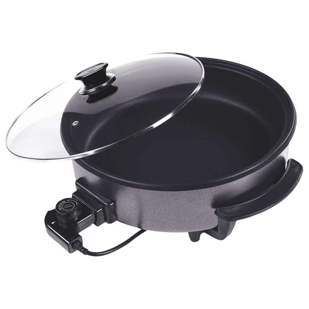 SCHÄFER Elektrische Multipfanne 20371 schwarz Metall Glas H/D: ca. 9x42 cm