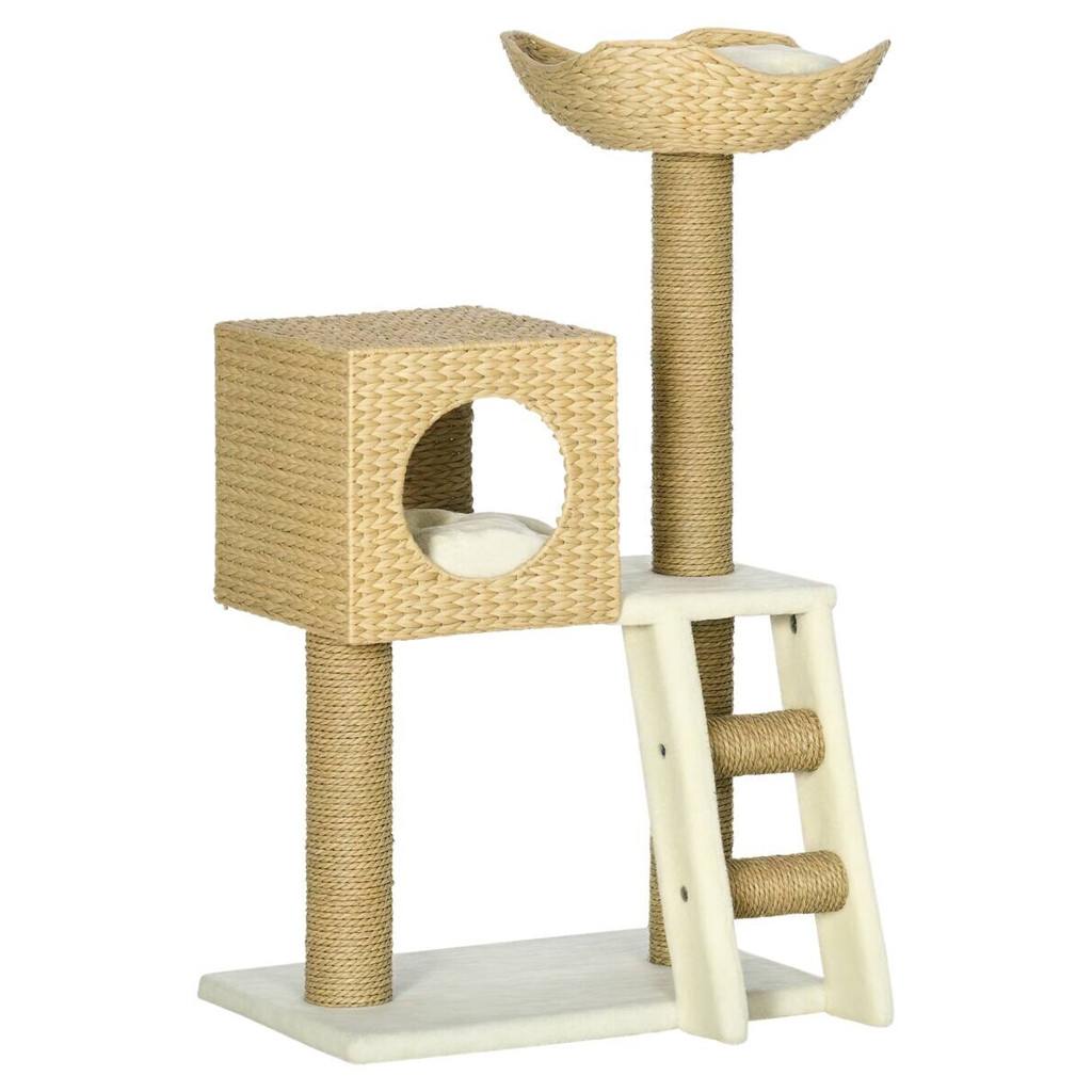 PawHut Kratzbaum natur Holz B/H/L: ca. 37x100,5x57 cm